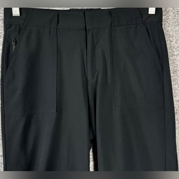 Athleta Black Tribeca Utility Crop Pants wide leg casual Sz 4 Euc - Picture 2 of 7